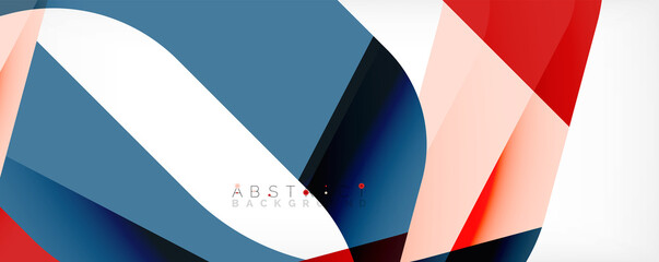 Geometric abstract background - multicolored abstract shapes on white. Vector Illustration For Wallpaper, Banner, Background, Landing Page