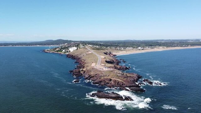 Drone view of Punta Ballena, Uruguay.