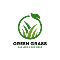 green grass inspiration illustration logo design