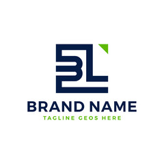 industrial business inspiration illustration logo with letter BL