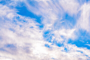 Background image of a feather clouds in the blue sky 