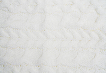 Close up of white cable knit texture