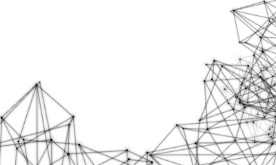未来の３Dネットワーク構造を可視化したテクノロジー背景壁紙素材(白2)　3D network technology in future background