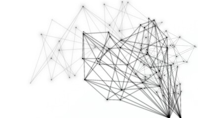 未来の３Dネットワーク構造を可視化したテクノロジー背景壁紙素材(白1)　3D network technology in future background