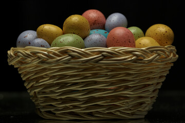 easter eggs in basket
