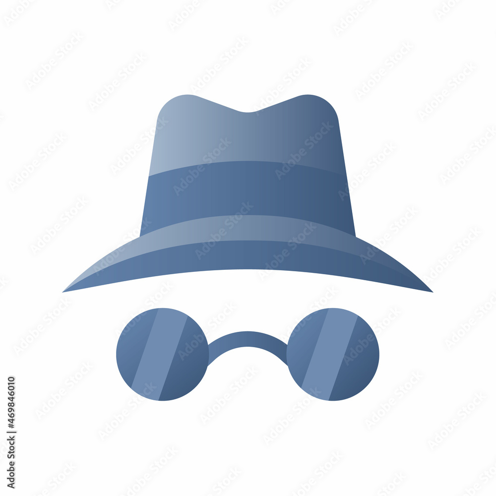 Poster incognito secret safe browsing anonymous single isolated icon with smooth style