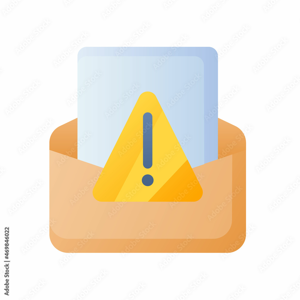 Poster spam alert email warning single isolated icon with smooth style