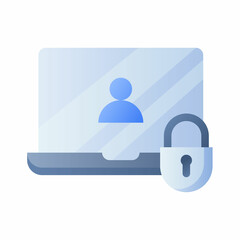 laptop security user data protection single isolated icon with smooth style