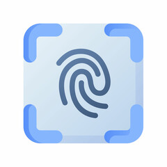 fingerprint indentification security scan single isolated icon with smooth style