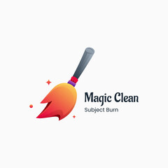 Vector Logo Illustration Magic Clean Gradient Colorful Style.