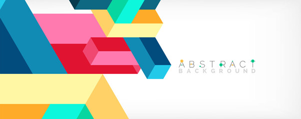 Abstract background. 3d cubes, cubic elements and blocks. Techno or business concept for wallpaper, banner, background, landing page