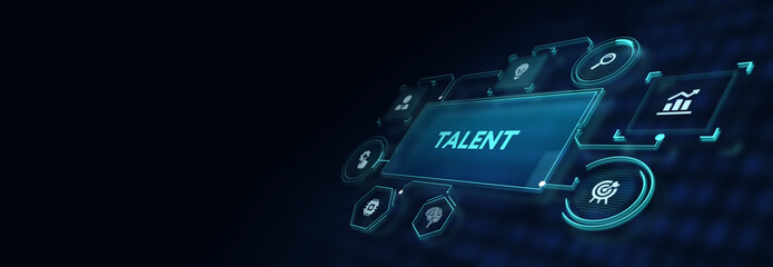 Open your talent and potential. Talented human resources - company success. 3d illustration