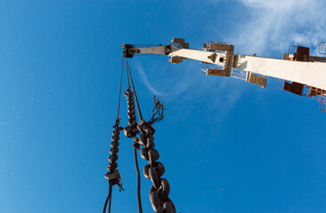 Fototapeta premium harbor crane jib with chain
