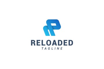 Letter R creative 3d blue colour unique logo design 