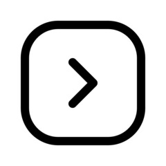 Illustration vector graphic icon of Right Arrow 1. Outline Style Icon. Vector illustration isolated on white background. Perfect for website or application design.