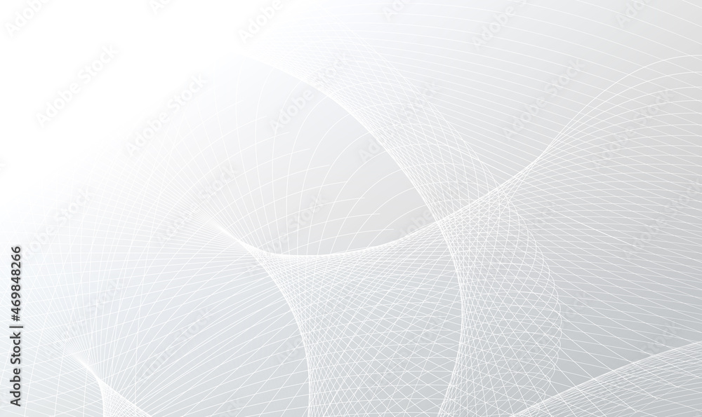 Poster gray and white abstract background with flowing particles. wave line of flowing particles abstract v