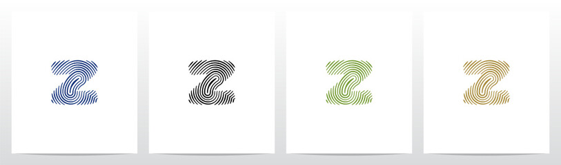 Finger Print Letter Logo Design Z