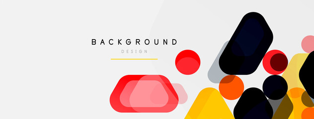 Color bubbles and rounded geometric shapes on white. Vector geometric minimal abstract background for wallpaper, banner, background, landing page