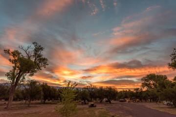 Scenic dawn over a campground in the Big Bend NP
