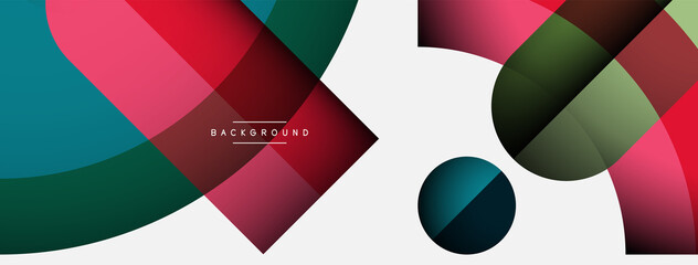 Obraz premium Geometric abstract background. Round shapes, circles, lines composition for wallpaper banner background or landing page