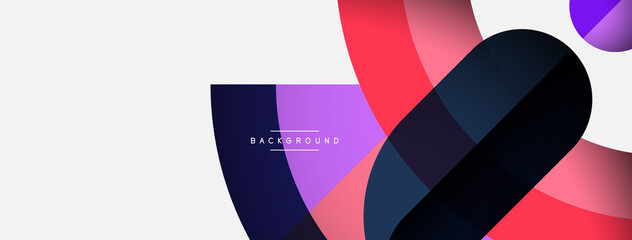 Geometric abstract background. Round shapes, circles, lines composition for wallpaper banner background or landing page