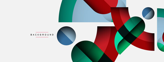 Trendy shapes, color minimal design composition, lines and shadows for wallpaper banner background or landing page