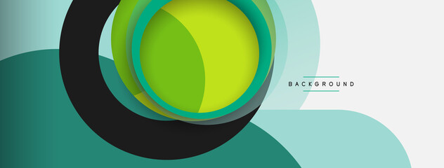 Circle and round shapes abstract background. Vector illustration for wallpaper banner background or landing page