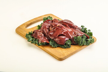 Raw chicken liver for cooking