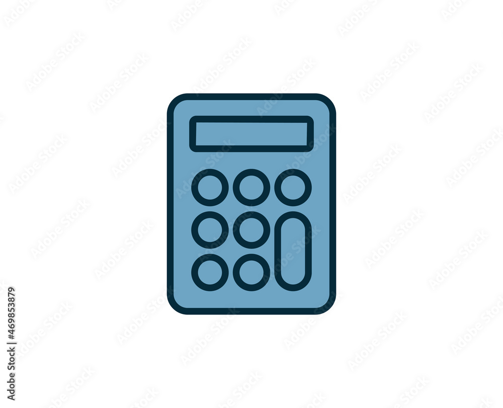 Poster calculator line icon. high quality outline symbol for web design or mobile app. thin line sign for d