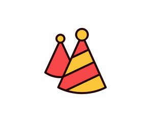 Holiday cap flat icon. Single high quality outline symbol for web design or mobile app.  Holidays thin line signs for design logo, visit card, etc. Outline pictogram EPS10