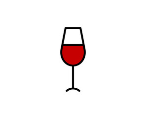 Glass flat icon. Single high quality outline symbol for web design or mobile app.  Holidays thin line signs for design logo, visit card, etc. Outline pictogram EPS10