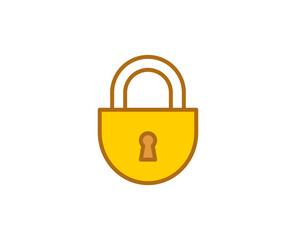Lock flat icon. Single high quality outline symbol for web design or mobile app.  House thin line signs for design logo, visit card, etc. Outline pictogram EPS10