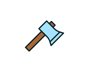 Axe line icon. Vector symbol in trendy flat style on white background. Travel sing for design.