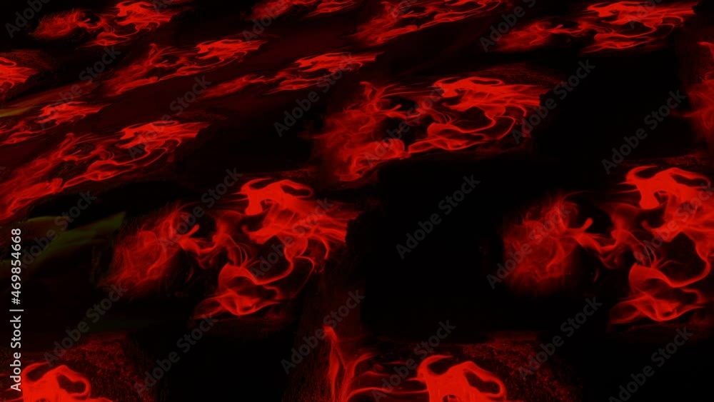 Poster abstract animated red-black background. deforming wave surface. looped screensaver. 3d render