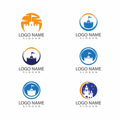 castle logo vector template illustration