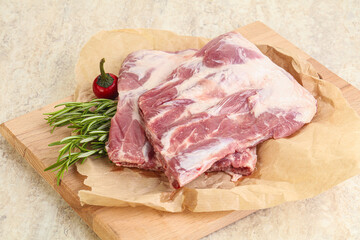 Raw pork ribs for cooking