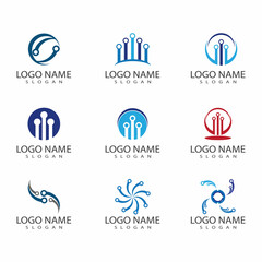 Circuit Logo Template vector illustration icon design