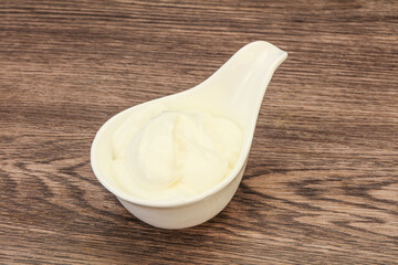 Sour cream in the bowl