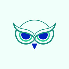Owl face logo for business and company