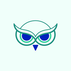 Owl face logo for business and company