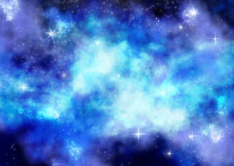 青白い幻想的な星空の煌めき