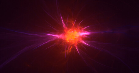 3D rendering abstract multicolor fractal light background