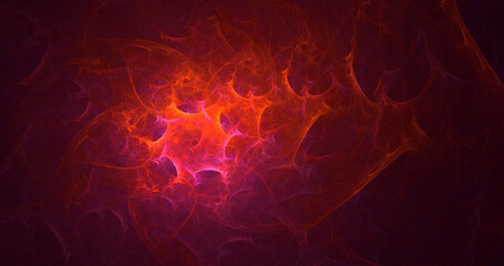 3D rendering abstract red fractal light background