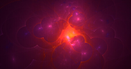3D rendering abstract red fractal light background