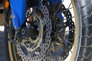 Metal parts of bike-chain, switch and rear cassette, brakes or gear levers