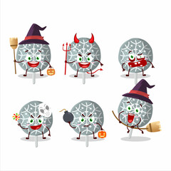 Halloween expression emoticons with cartoon character of snowflake cookies candy