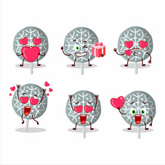 Snowflake cookies candy cartoon character with love cute emoticon
