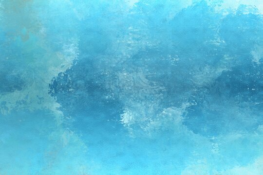 abstract textured background, blue watercolor wallpaper with paint stains and layers, light and dark metallic turquoise backdrop, icy surface, high resolution 
