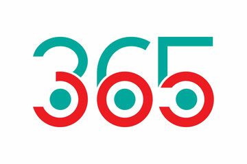Letter 365 color icon logo design template - obrazy, fototapety, plakaty