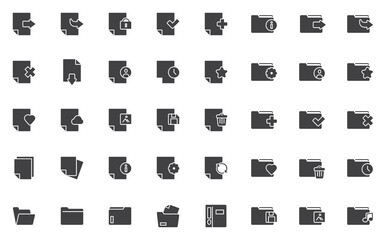 Files and folders vector icons set